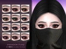 Sims 4 — Eyeshadow 19 (HQ) by Caroll912 — A 12-swatch graphic and smoky eyeshadow with glitter in dark shades of black,