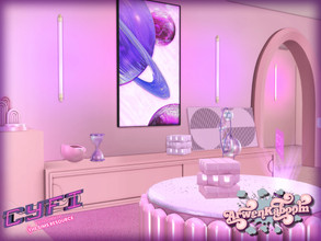 Sims 4 — Pink Mirror II by ArwenKaboom — A concept of aesthetic, partially dystopian future inspired by a tv show and a