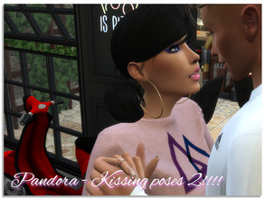 Sims 4 — Kissing poses 2 by Pandorassims4cc — Pose pack containg 6 couple poses 