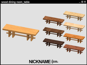 Sims 4 — wood dining room_table by NICKNAME_sims4 — wood dining room set Feel the sophistication and comfort of the wood.