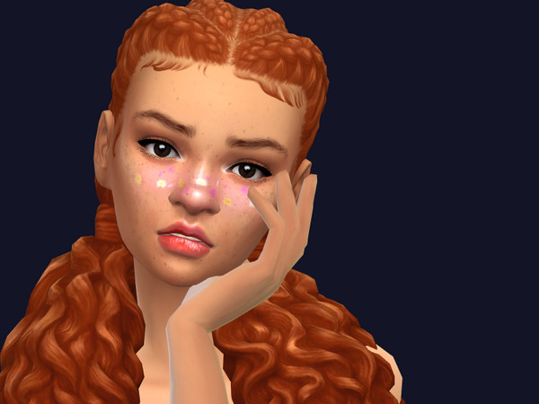 Sims 4 — honey blush by adyCC — flower - print blush, base game compatible, can be used with any other makeup