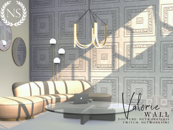 Sims 4 — Valorie Marble Walls by networksims — Square and circular marble tile walls.