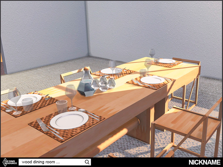 The Sims Resource - wood dining room set