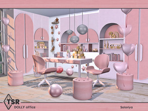 Sims 4 — Dolly Office by soloriya — A set of furniture for offices. Includes 9 objects: --chair, --desk, --dresser, --two