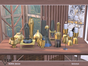 Sims 4 — Nora Decor by soloriya — A set of decorative items for any rooms. Has golden and silver color variations.