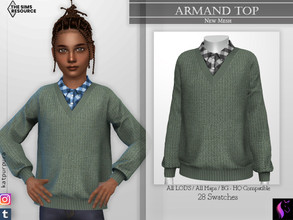 Sims 4 — Armand Top by KaTPurpura — V-neck wool sweater with a button-down shirt