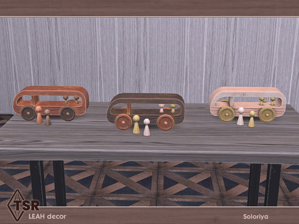 Sims 4 — Leah Decor. Bus by soloriya — Wooden bus. Part of Leah Decor set. 3 color variations. Category: Decorative -