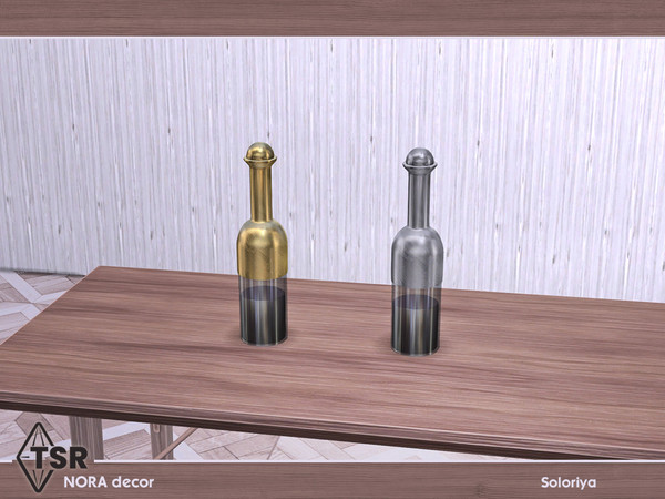 Sims 4 — Nora Decor. Bottle by soloriya — Decorative bottle. Part of Nora Decor. 2 color variations. Category: Decorative