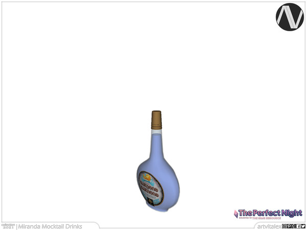 Sims 3 — The Perfect Night | Curacao Alcohol-Free Beverage by ArtVitalex — Bar And Dining Collection | All rights