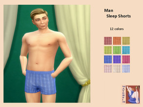 Sims 4 — ws Man Sleep Shorts - RC by watersim44 — ws Man Sleep Shorts recolor. Underware - Maxis Match ~ in 12 colors ~