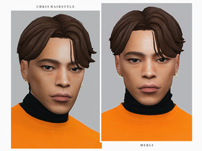 Sims 4 — Chris Hairstyle by -Merci- — New Maxis Match Hairstyle for Sims4. -24 EA Colours. -For male, teen-elder. -Base
