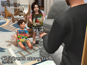 Sims 4 — Childrens Story Time (Pose pack) by Beto_ae0 — Tender poses to read a childrens story, I hope you like it -