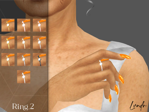 Sims 4 — Ring_5 by LVNDRCC — Subtle ring with white agate in shiny polished frame. in silver, platinum, titanium, black