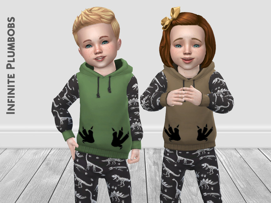The Sims Resource - IP Toddler Dinosaur Hoodie