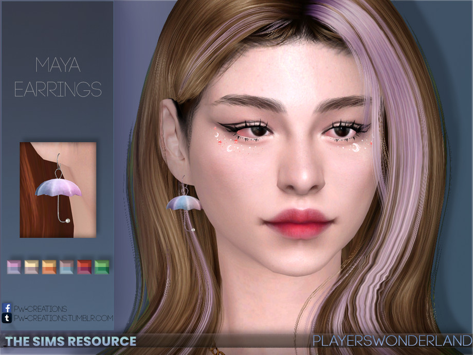 The Sims Resource - Maya Earrings