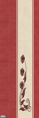 Sims 2 — red wall set with flower - wall 3 by Svealyn — part of my red wall set with art nouveau flower