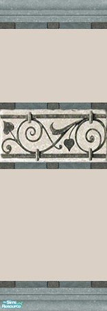 Sims 2 — Iron Border Wall Set - Iron Border Wall 1 by rythmgitr — Earthy walls with a stone and iron trim. Hope you like
