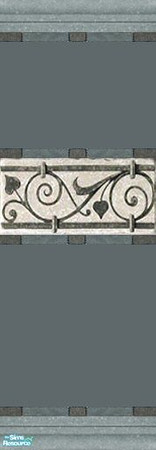 Sims 2 — Iron Border Wall Set - Iron Border Wall 2 by rythmgitr — Earthy walls with a stone and iron trim. Hope you like