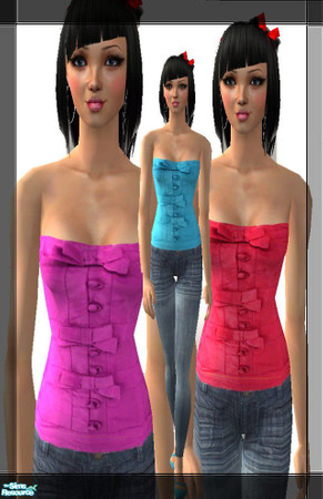 Sims 2 — AF Set by pretty_baby — 3 outfits. all are skinny jeans and a strapless top. the top comes in 3 different