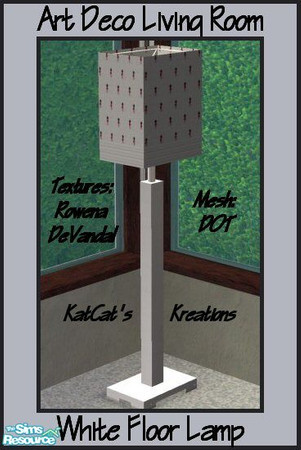 Sims 2 — Art Deco Living Room - White Floor Lamp by KatCat — Recolor of DOT\'s \"DOT-Box Floor Light MESH - New