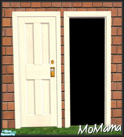 Sims 2 — NK Woodline Cream Build Set - Old Yank 4 Score Door by MoMama — A nice door for a home with a bit of tradition.