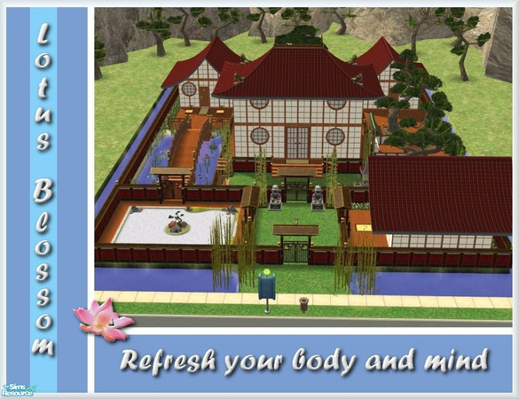 Sims 2 — Lotus Blossom Resort by Strawbz — Relax your body and mind at this tranquil resort where you can sample oriental