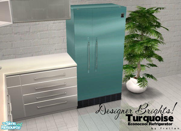 froilan's Designer BRIGHTS! Appliance Recolor - Turquoise Refrigerator