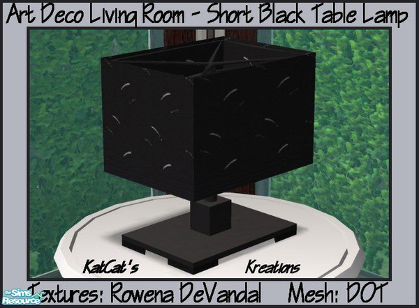 Sims 2 — Art Deco Living Room - Short Black Table Lamp by KatCat — Recolor of DOT\'s \"DOT-Box Table Short Light