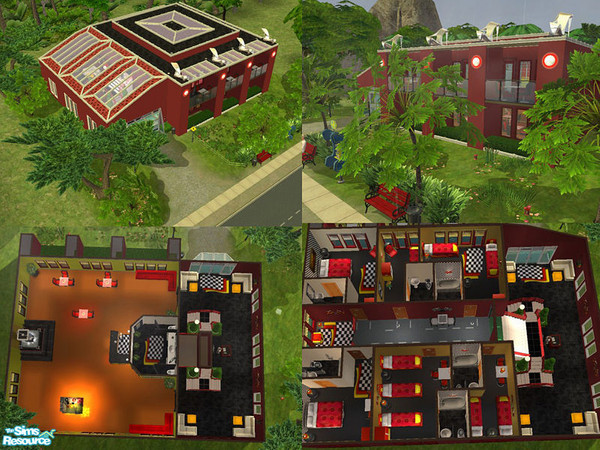 Sims 2 — Modern Red hotel.  by NNNsims2 — Do not sleep at the wheel, and spend the night in ours hotel and sleep in a bed