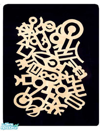 Sims 2 — Basic Black Rug - Jumble by Degera — Fabulous black rug that will look great anywhere in your Sim\'s homes. This