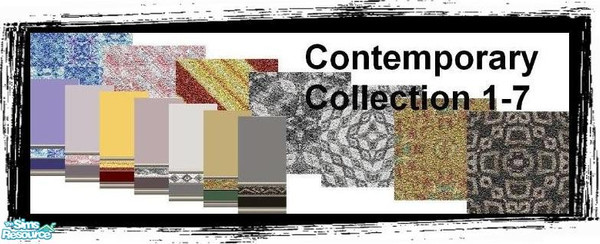 Sims 2 — Contemporary Collection 1-7 by Lorah — These are contemporary matching walls and carpets done in a elegant style