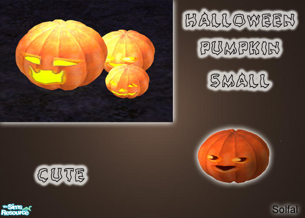 Sims 2 — Cute Halloween Pumpkin Small by solfal — Recolour of small Halloween pumpkin. You can put all 3 sizes on the