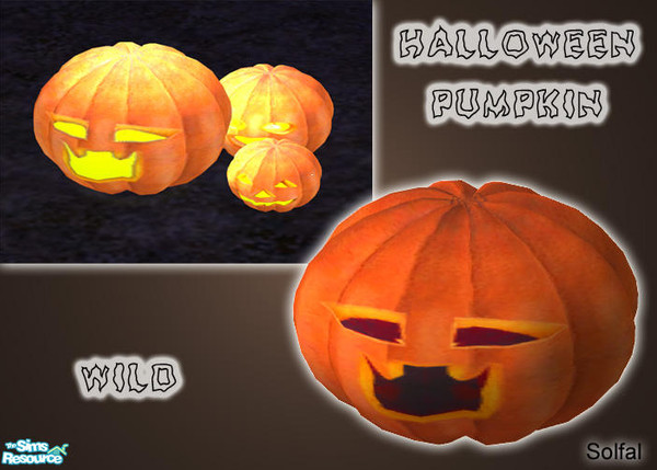 Sims 2 — Wild Halloween Pumpkin Big by solfal — Recolour of big Halloween pumpkin. You can put all 3 sizes on the same