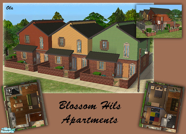 Sims 2 — Blossom Hills Apartments by olcia_olivinea — Three individual rental homes, every one has got 2 bedrooms &