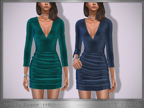 Sims 4 — Noelle Dress II by Pipco — A velvet mini dress in 8 colors. Base Game Compatible New Mesh All Lods HQ Compatible