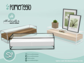 Sims 4 — Pomeriggio coffee table by SIMcredible! — by SIMcredibledesigns.com available at TSR 3 colors + variations