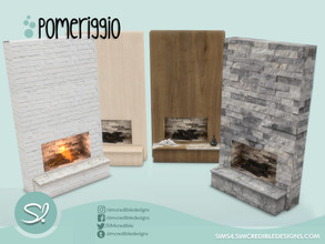 Sims 4 — Pomeriggio fireplace by SIMcredible! — by SIMcredibledesigns.com available at TSR 5 colors variations