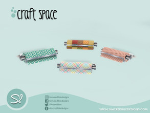 Sims 4 — Craft Space - wall paper roll by SIMcredible! — by SIMcredibledesigns.com available at TSR 4 colors variations