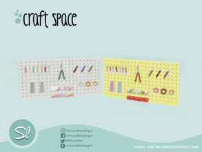 Sims 4 — Craft space - peg board by SIMcredible! — by SIMcredibledesigns.com available at TSR 2 colors variations