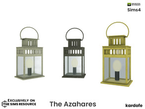 Sims 4 — kardofe_The Azahares_Lantern by kardofe — Lantern, table lamp, metal and glass, in three colour options