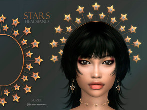 Sims 4 — Stars Headband by Suzue — -New Mesh (Suzue) -8 Swatches -For Female and Male (Teen to Elder) -Hat Category -HQ