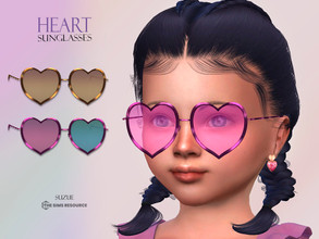 Sims 4 — Heart Sunglasses Toddler by Suzue — -New Mesh (Suzue) -14 Swatches -For Female and Male (Toddler) -HQ Compatible