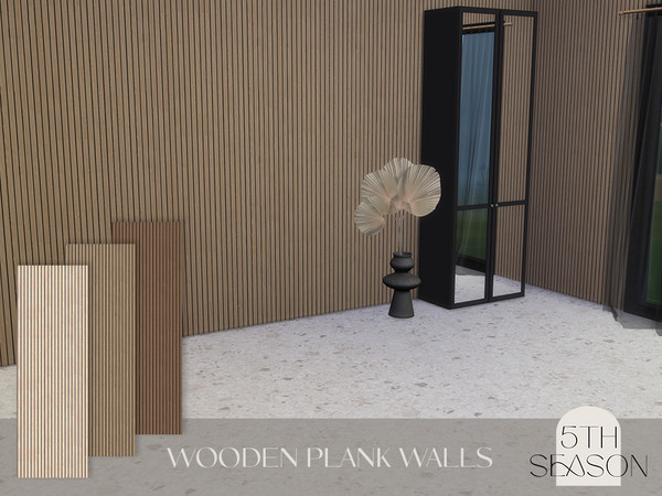 Sims 4 — Wooden Plank Walls 5SW001 by 5th_Season — Wooden Plank Walls 3 swatches