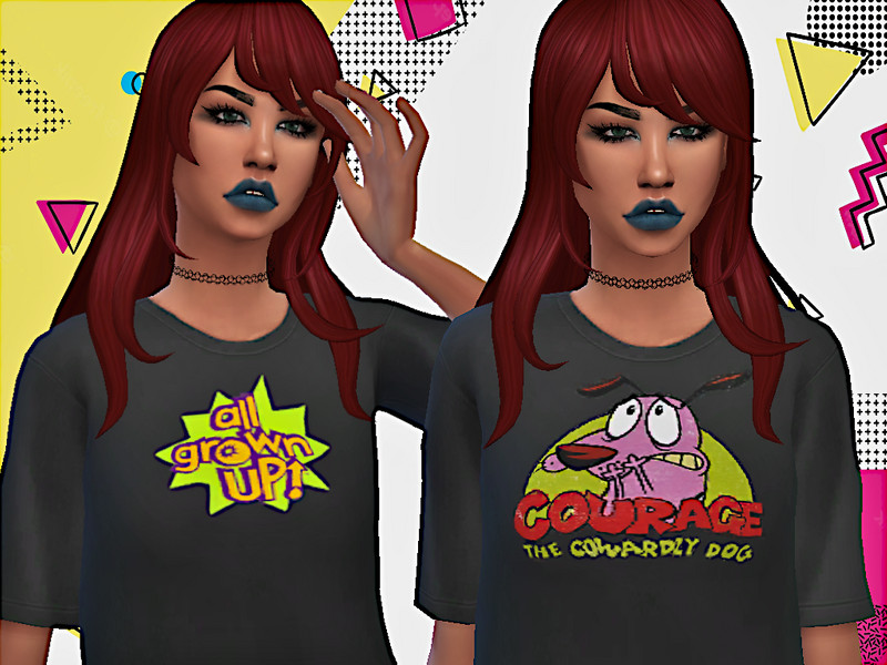 Sims 4 The Sims Resource | Nostalgic T-Shirts - Female by TSR Creator
