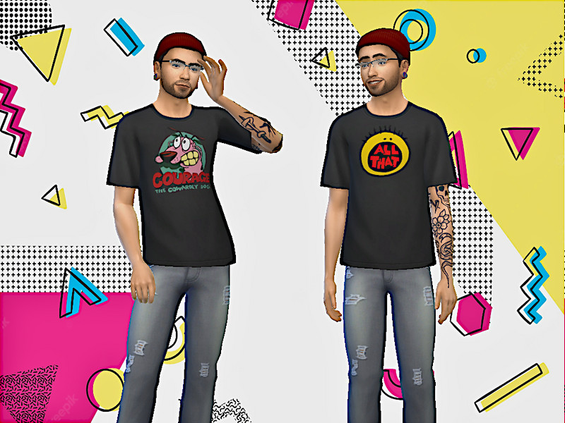 Sims 4 The Sims Resource | Nostalgic T-Shirts - Male by TSR Creator