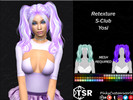 Sims 4 — Retexture of Yosi hair by S-Club by PinkyCustomWorld — Medium long alpha hairstyle with high pigtails and