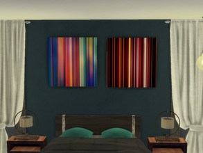Sims 4 — Stripes on Canvas by Morrii — A set of 7 striped canvas pictures