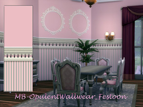 Sims 4 — MB-OpulentWallwear_Festoon by matomibotaki — MB-OpulentWallwear_Festoon elegant vintage wallpaper in light