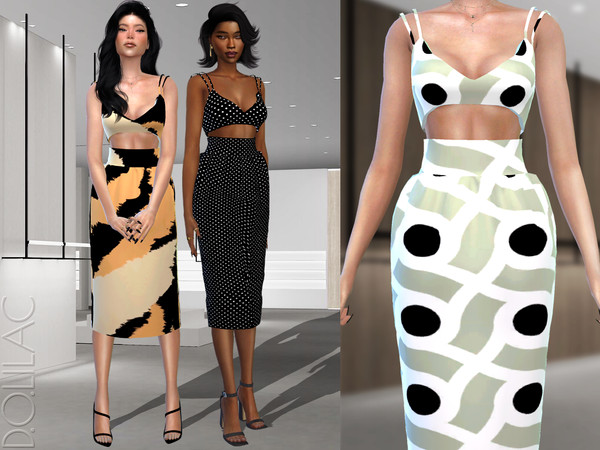 Sims 4 — Thick Waist Midi Skirt [SET] DO375 by DOLilac — Custom thumbnail New Mesh 5 Colors Adult-Elder-Teen-Young Adult