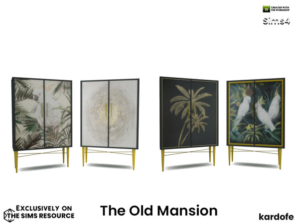 Sims 4 — kardofe_ The Old Mansion_Closet by kardofe — Two-door wardrobe, retro-inspired, in four different versions